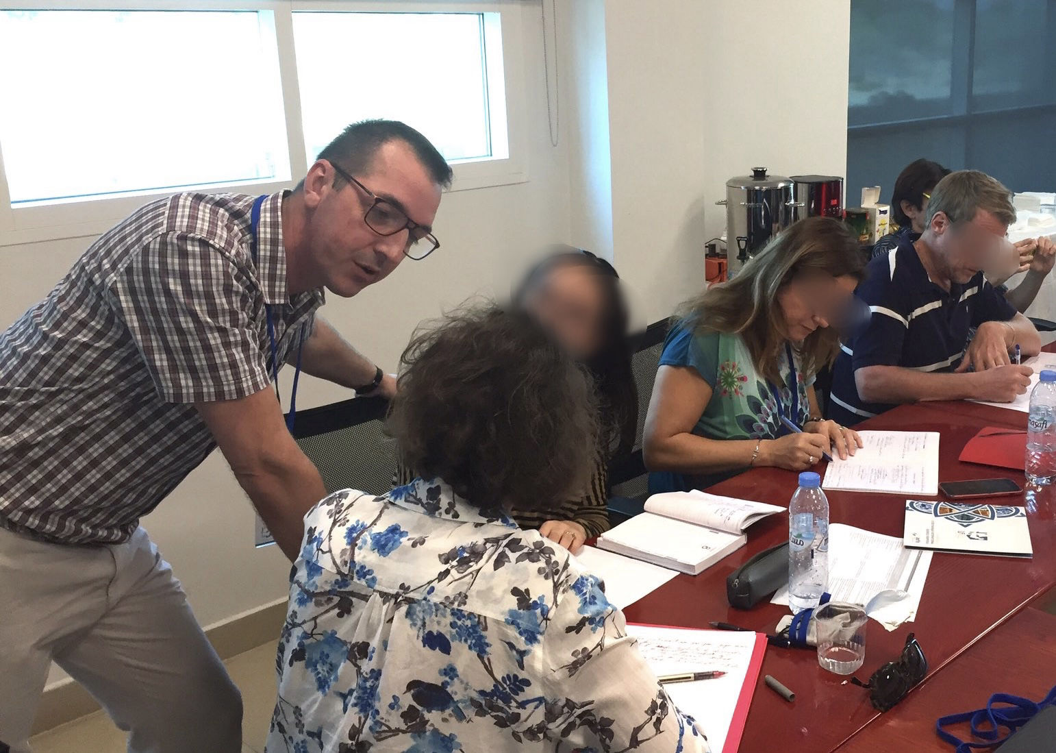 Chris teaching a group of students